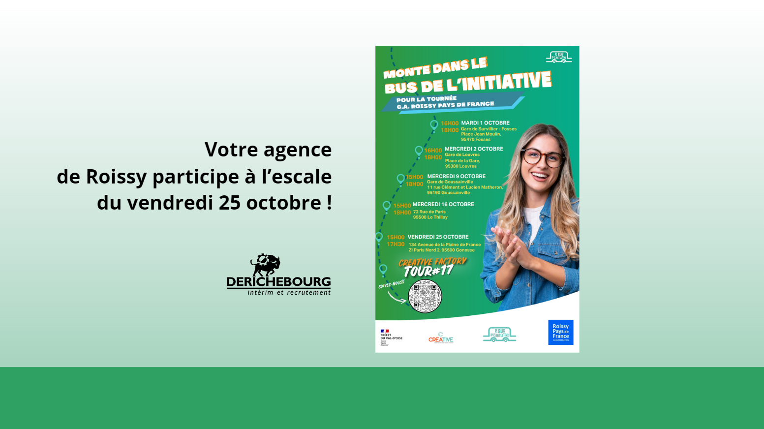 DERICHEBOURG Int&#233;rim et Recrutement de Roissy participe au Bus de l&#39;Initiative &#224; Gonesse &#33;